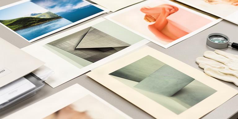 Copias fotográficas de paisajes y retratos extendidas para revisar su color
